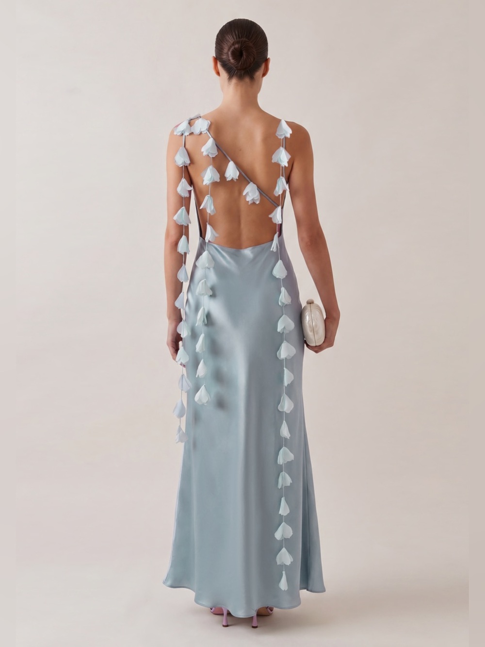 Few Moda o.p.t Ingrid Elegant Backless Slip Dress with Petal Straps
